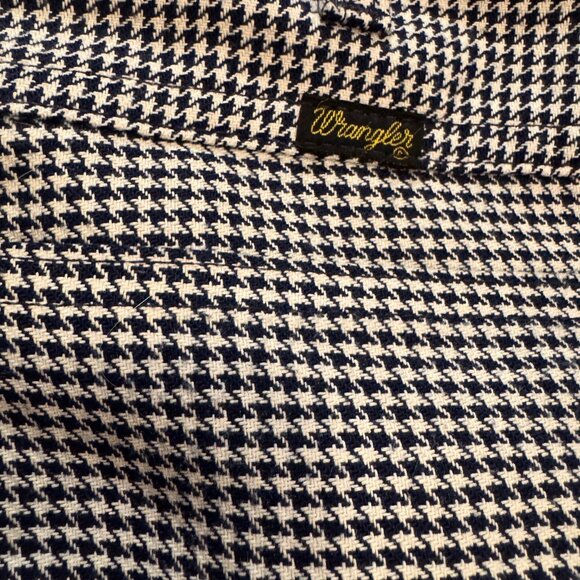 70s Vintage Wrangler Houndstooth Navy Unisex Size 30x36 Pants - Picture 3 of 8